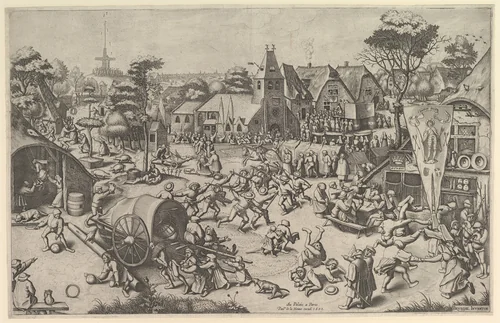 The Kermis of Saint George by Johannes van Doetecum, print, 1558-1601