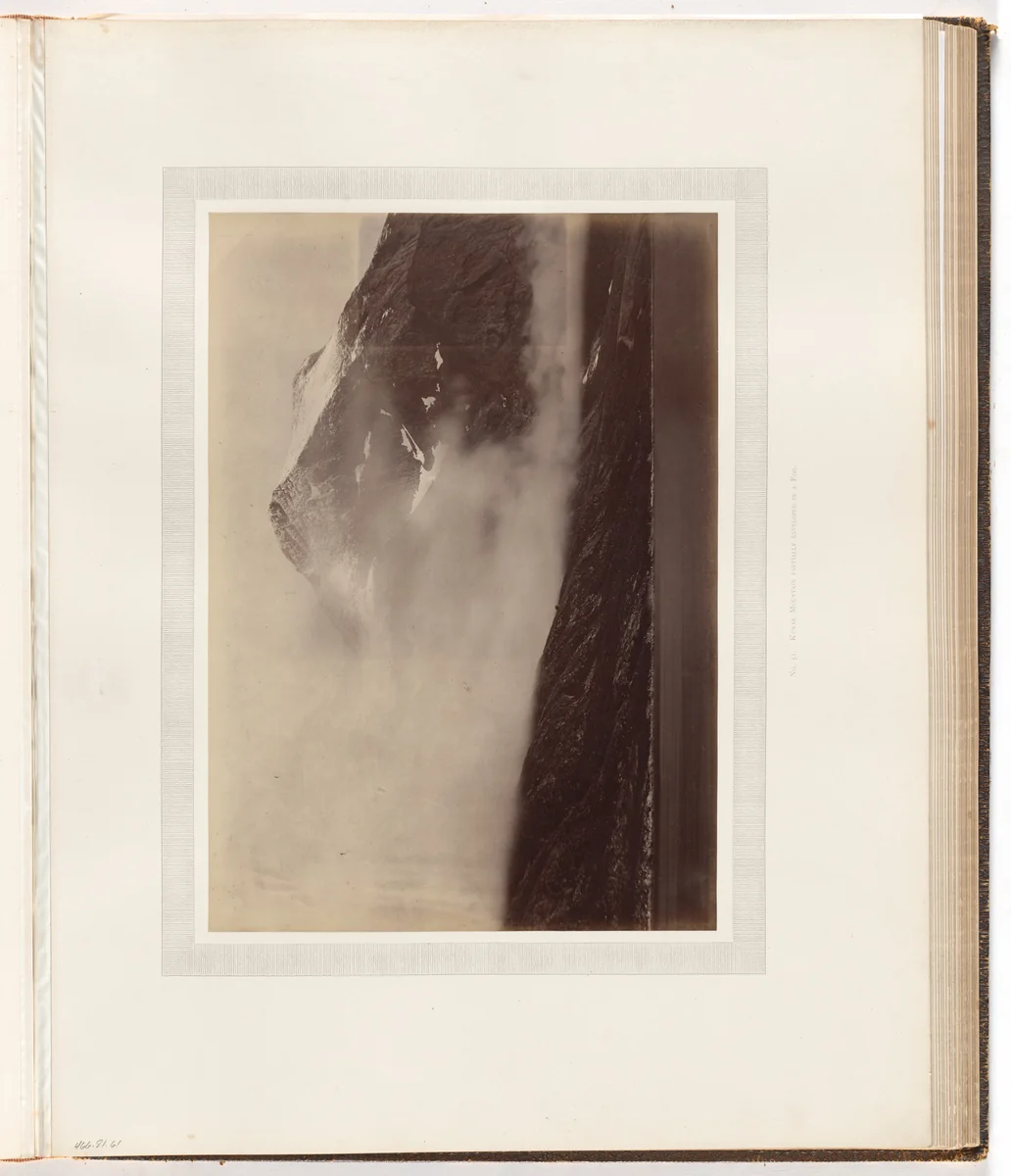 "Kunak mountain partially enveloped in a fog" by George P. Critcherson, John L. Dunmore, William Bradford, photograph, 1869