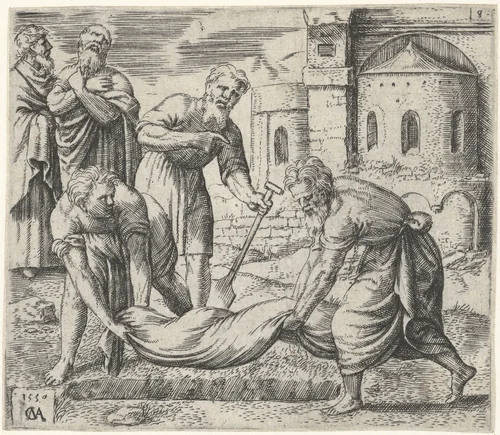 Begrafenis van Johannes de Doper by Unknown, print, 1550