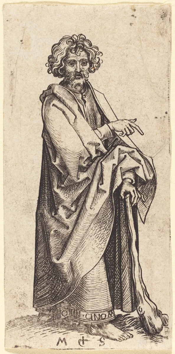 Saint Judas Thaddaeus by Martin Schongauer, print, 1480