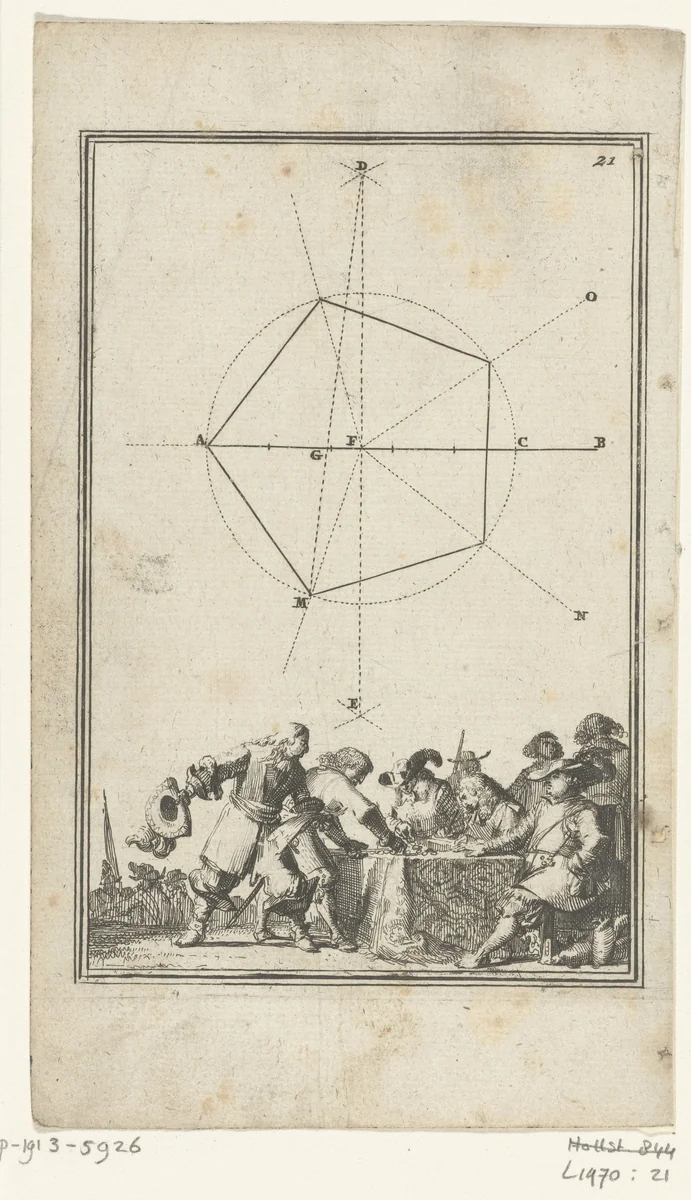 Illustratie voor 'Den Arbeid van Mars' van Allain Manesson Mallet by Romeyn de Hooghe, print, 1672