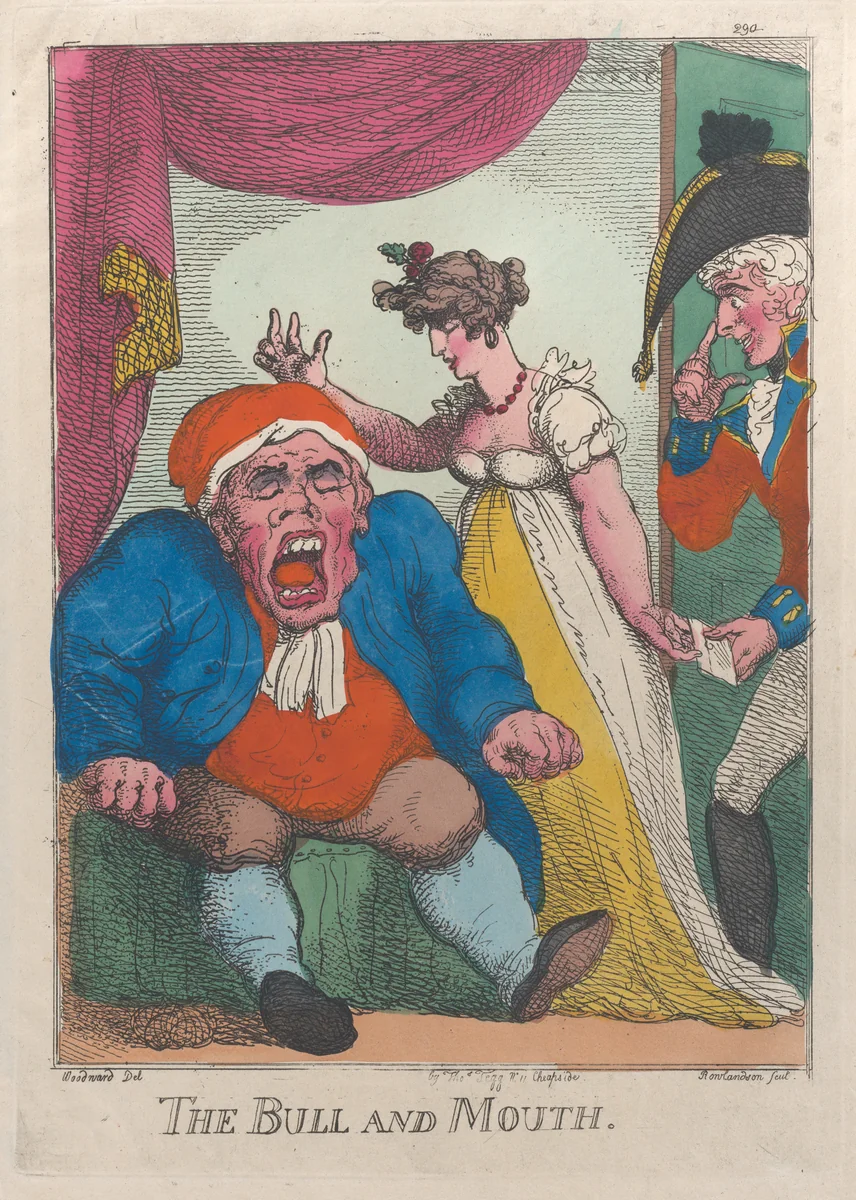 The Bull and Mouth by Thomas Rowlandson, print, 1808-1809
