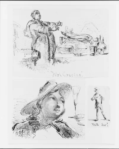 Well Sir! (from Sketchbook) by James McNeill Whistler, artwork, 1854-1855