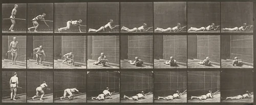 Plate Number 357. Lying prone and firing by Eadweard Muybridge, photograph, 1887