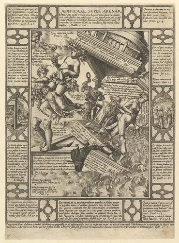 Aedificare Super Arenam, from "Allegories of the Christian Faith, from Christian and Profane Allegories" by Hendrick Goltzius, print, 1575-1617