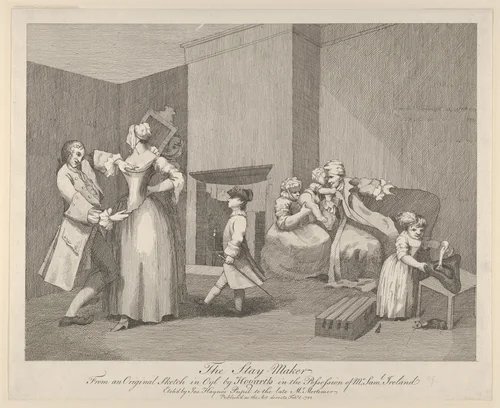 The Stay-Maker by Joseph Haynes, print, 1782