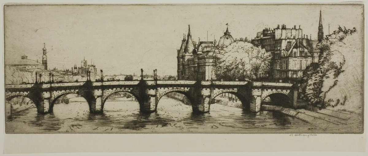 Le Pont Neuf, Paris by Donald Shaw MacLaughlan, print, 1907