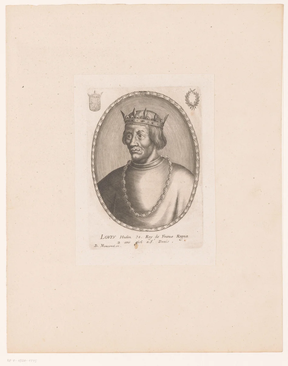 Portret van Lodewijk X van Frankrijk by anonymous, print, 1610-1668