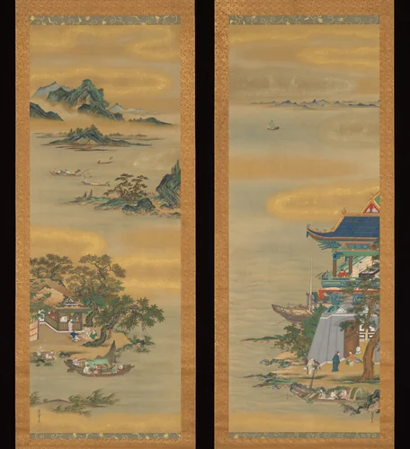 Yueyang Pavilion by Kanō Isen’in Naganobu (狩野伊川院栄信), painting, 1823
