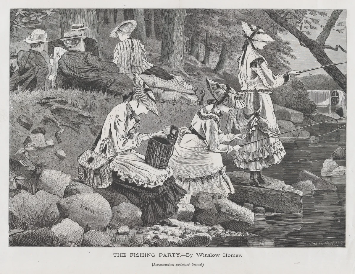 The Fishing Party (from "Appleton's Journal," Vol. II) by Winslow Homer, print, 1869