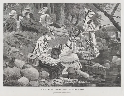 The Fishing Party (from "Appleton's Journal," Vol. II) by Winslow Homer, print, 1869