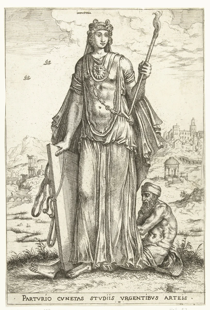 Industria by Hieronymus Cock, print, 1551