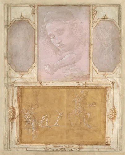 Page from the Collection of Niccolò Gaddi (So-Called "Vasari Page") by Giorgio Vasari, drawing, 1480-1510