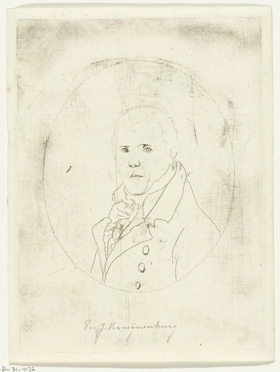 Portret van professor Jan Konijnenburg by Anthonie van den Bos, print, 1810-1838
