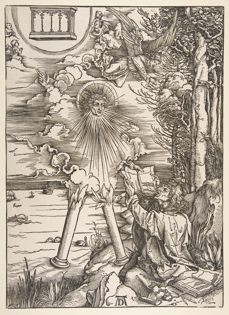 Saint John Devouring the Book, from "The Apocalypse" by Albrecht Dürer, print, 1497-1498