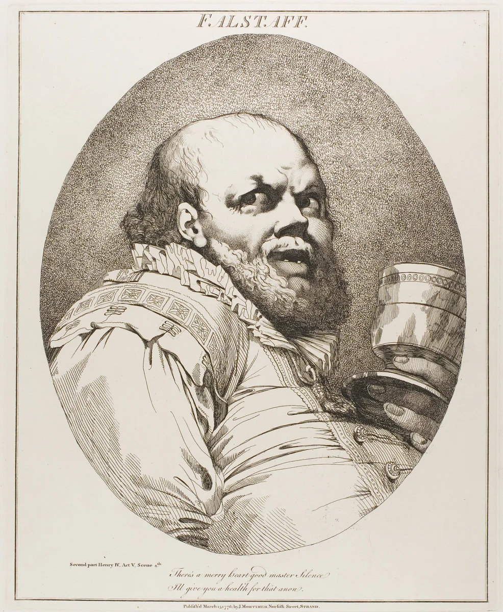 Falstaff by John Hamilton Mortimer, print, 1809