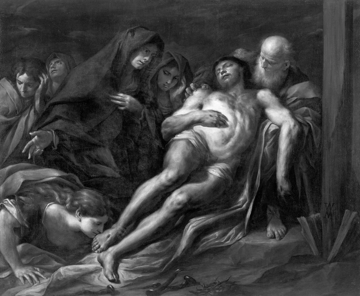 The Lamentation by Andrea Vaccaro, painting, 1652