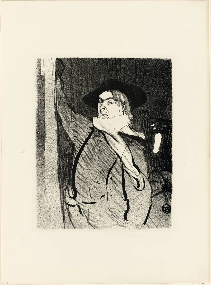 Portrait of Aristide Bruant, from Le Café-Concert by Henri de Toulouse-Lautrec, print, 1893