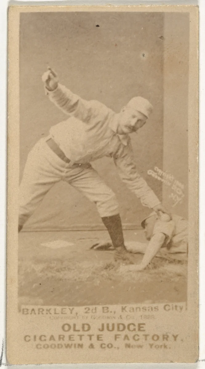 Samuel E. "Sam" Barkley, 2nd Base, Kansas City Cowboys, from the Old Judge series (N172) for Old Judge Cigarettes by Goodwin & Company, photograph, 1888-1889