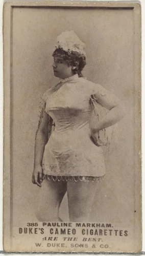 Card Number 385, Pauline Markham, from the Actors and Actresses series (N145-5) issued by Duke Sons & Co. to promote Cameo Cigarettes by W. Duke, Sons & Co., photograph, 1880-1889