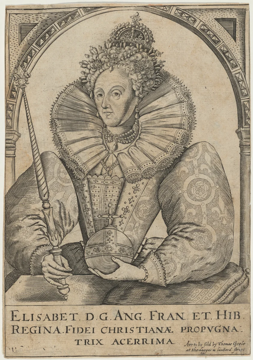 Queen Elizabeth by Willem Kip, print, 1555-1658