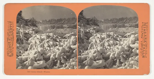 Luna Island - Winter, No. 143 from the series "Niagara Falls, New York" by George E. Curtis, photograph, 1860-1900