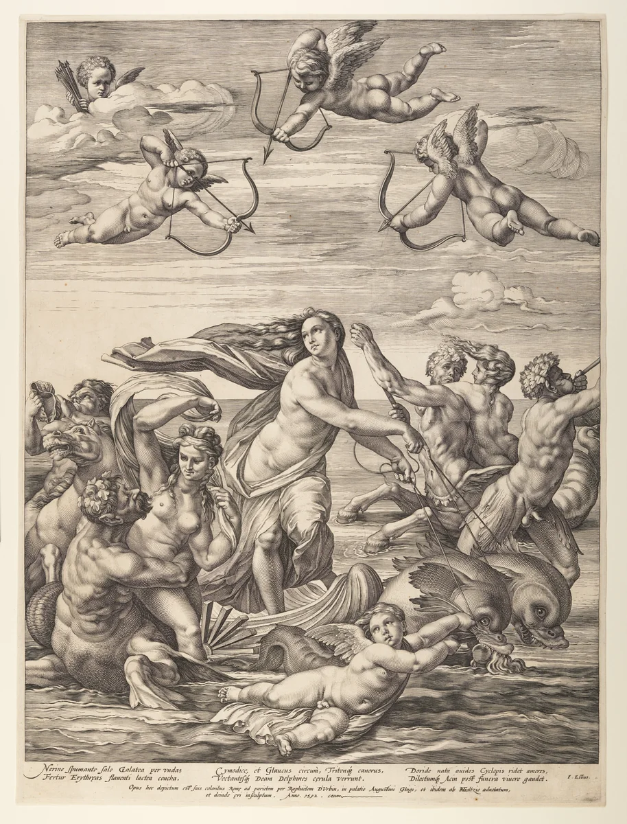 The Triumph of Galatea by Hendrick Goltzius Raphael, print, 1592