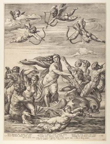 The Triumph of Galatea by Hendrick Goltzius Raphael, print, 1592