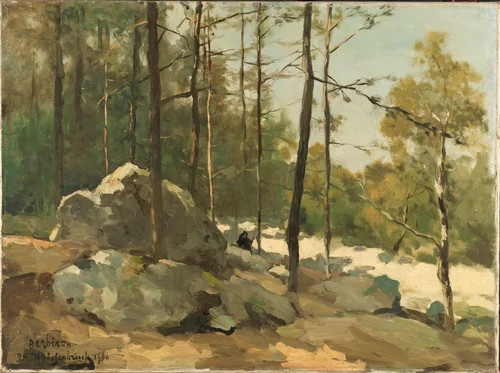 Bosgezicht nabij Barbizon by Johan Hendrik Weissenbruch, painting, 1900