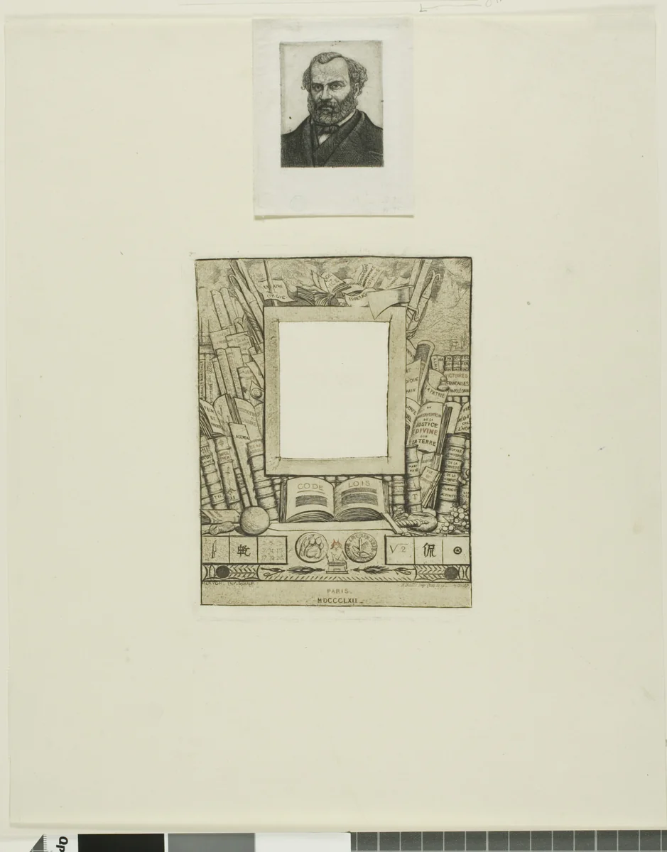 Design for a Frame for the Portrait of Armand Guéraud by Charles Meryon, print, 1862