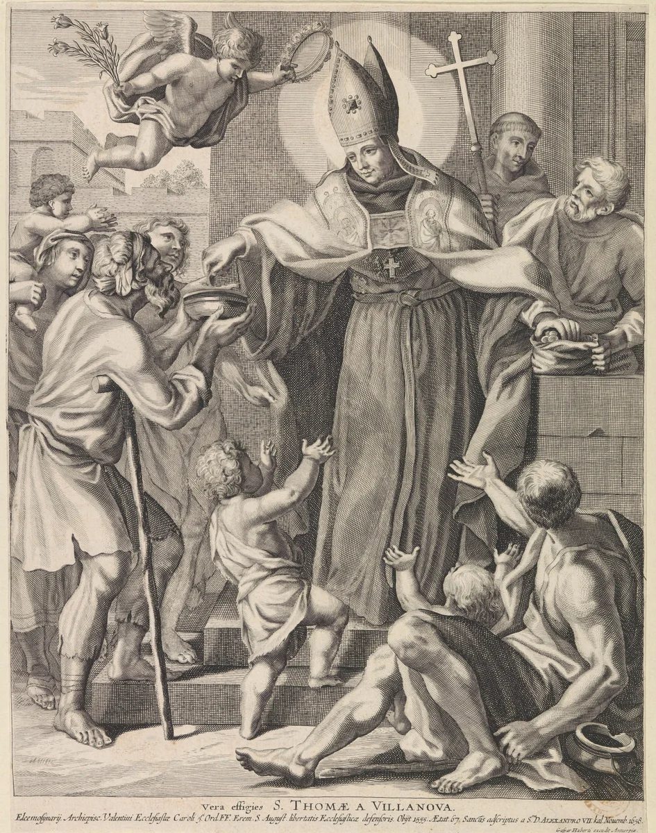 H. Thomas van Villanueva by anonymous, print, 1661-1684