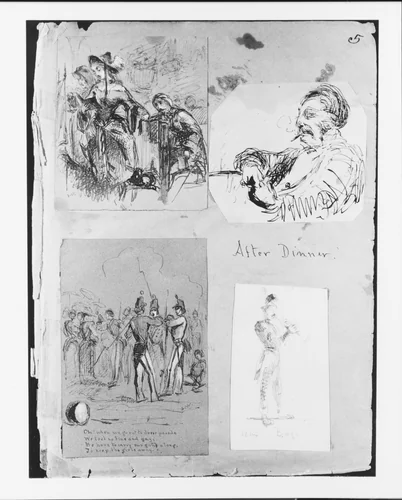 Jem Bags (Recto); Drawing of Female Figure (Verso) (from Sketchbook) by James McNeill Whistler, artwork, 1854-1855