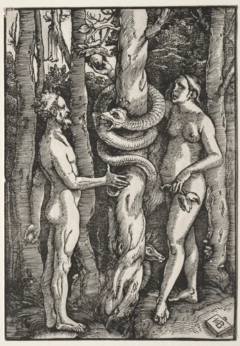 Adam and Eve by Hans Baldung, print, 1509-1519