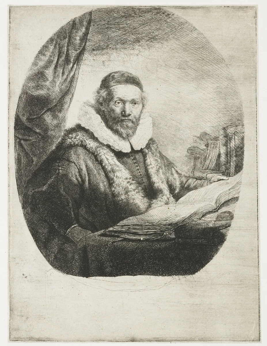 Johannes Wtenbogaert by Rembrandt van Rijn, print, 1635