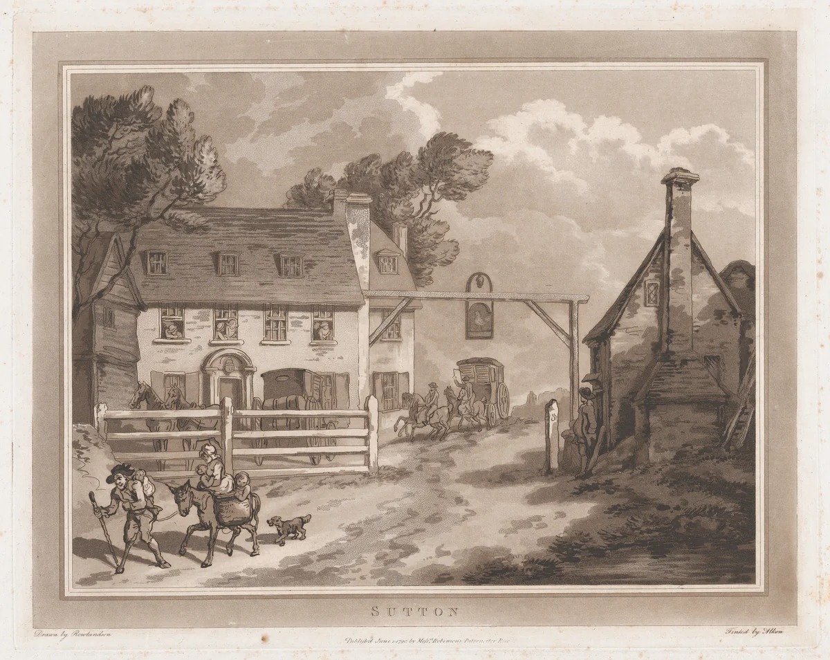 Sutton (An Excursion to Brighthelmstone) by Thomas Rowlandson, print, 1790
