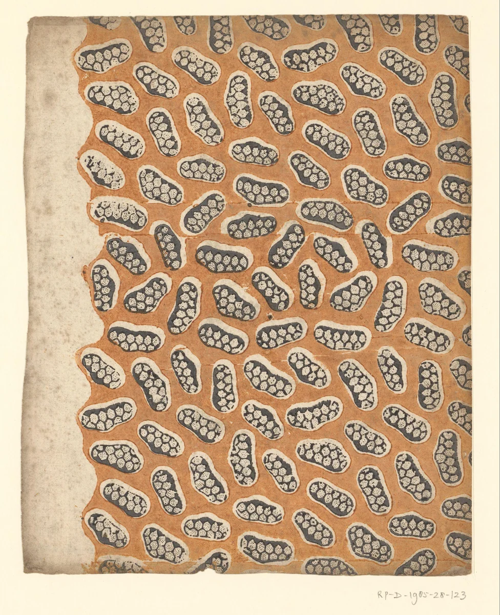 Blad met strooipatroon van kiezelmotief by anonymous, other, 1750-1900