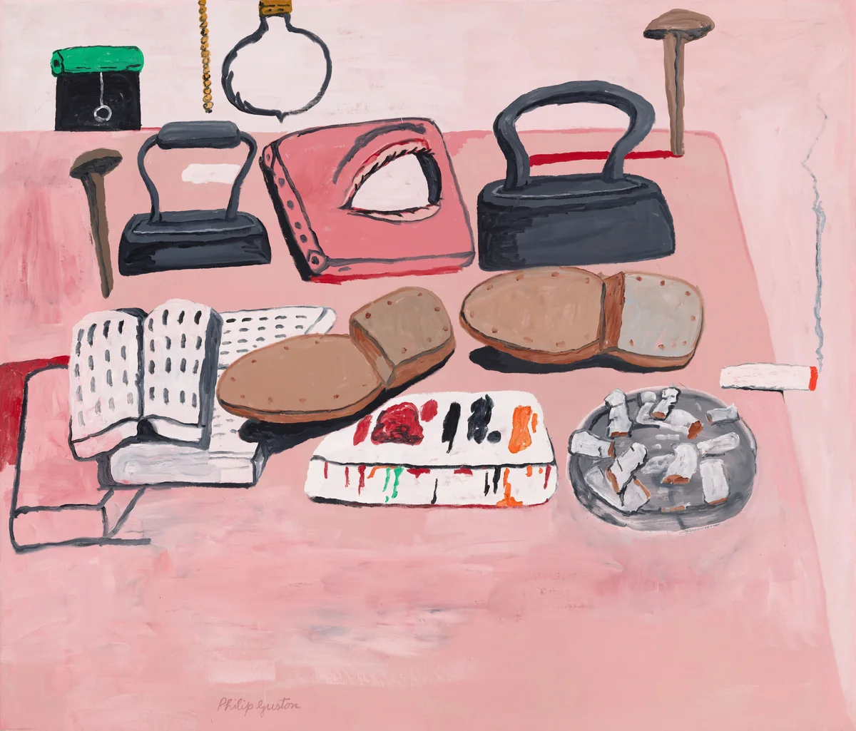 Painter's Table by Philip Guston, painting, 1973