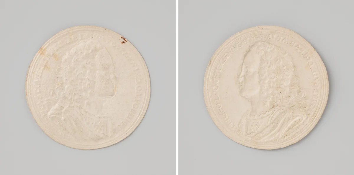 Vertrek van baron Van Imhoff, gouverneur van Nederlands Oost Indië 1742, afdruk voorzijde by Martinus Holtzhey, metalwork, 1742