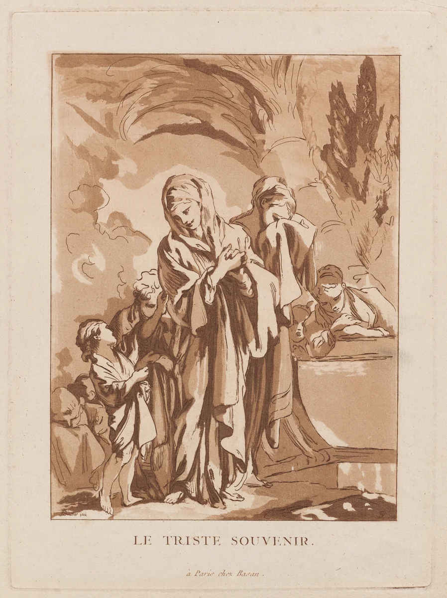 Le Triste Souvenir (The Sad Memory) by François-Philippe Charpentier; François Boucher; Pierre-François Basan, print, 1761-1771