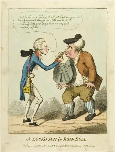 A Lock'd Jaw for John Bull by Unknown Artist, print, 1795