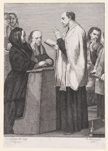 Matrimony, from "The Seven Sacraments" by Johann Anton Riedel, print, 1754