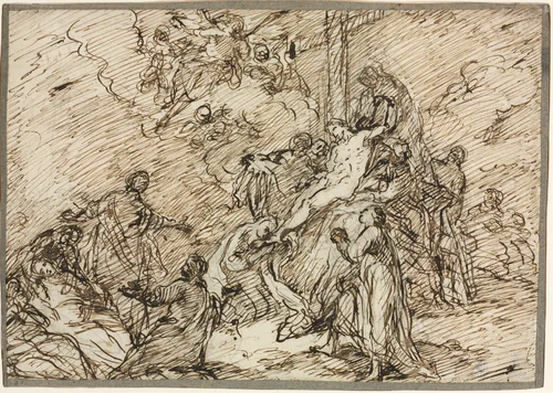 The Deposition (recto) by Christian Wink, drawing, 1738-1797
