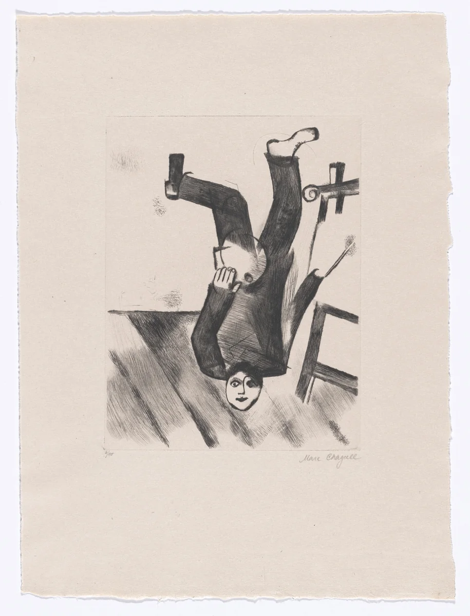 Before the Easel (An der Staffelei) from My Life (Mein Leben) by Marc Chagall, illustrated book, 1922