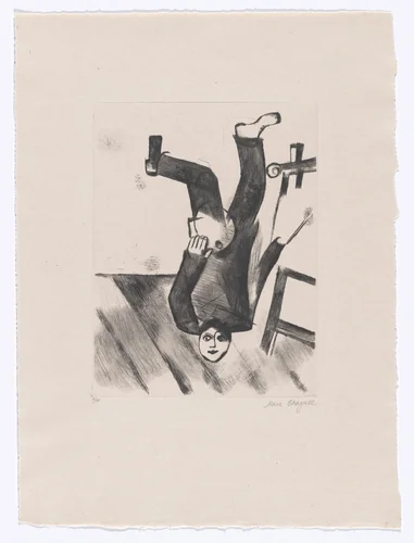 Before the Easel (An der Staffelei) from My Life (Mein Leben) by Marc Chagall, illustrated book, 1922