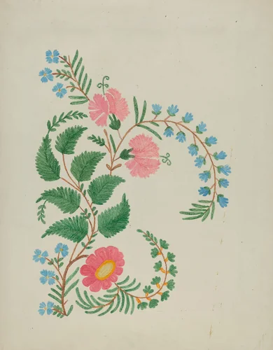 Embroidery by Ann Gene Buckley, index of american design, 1936