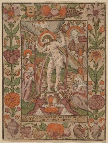 Christ in the Wine Press by Netherlandish 16th Century, print, 1500-1599