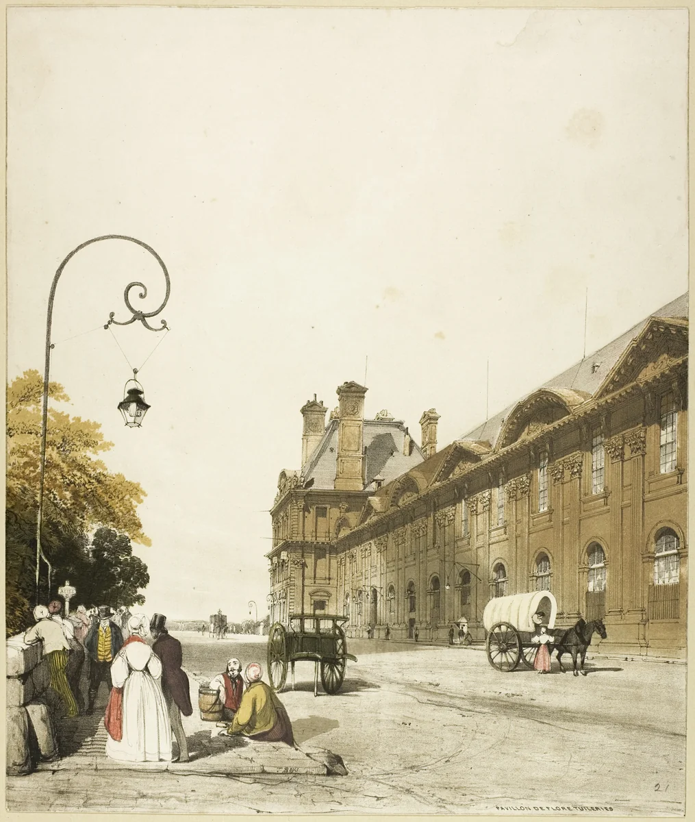 Pavillon de Flore, Tuileries by Thomas Shotter Boys, print, 1839