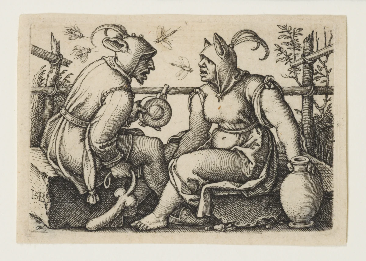 The Fool and the Foolish Woman by Sebald Beham, print, 1500-1550