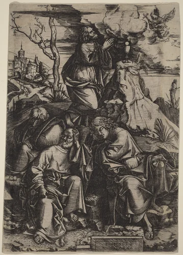 The Agony in the Garden by Benedetto Montagna, print, 1506-1507