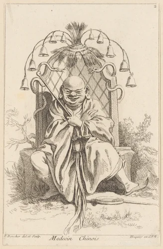 Chinese doctor by François Boucher, print, 1738-1745